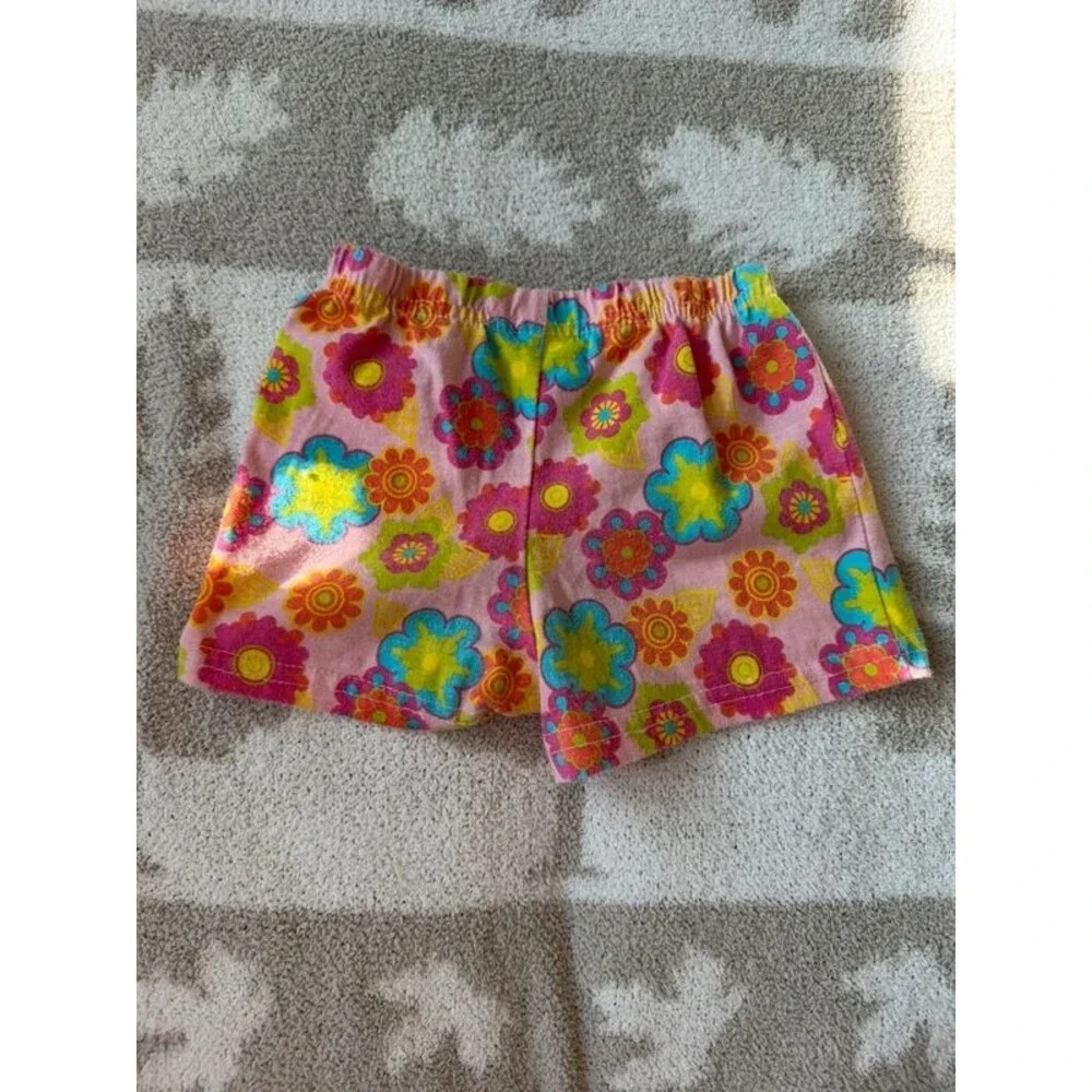 Y2K Pink Floral Girls Shorts Size 2T